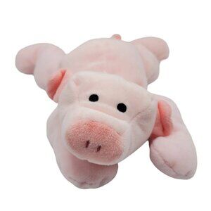 Ty Pillow Pals Oink Pig Plush Pink 14" 1994 Pink Ribbon Laying Retired Vintage